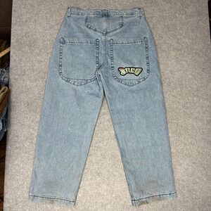 Vintage JNCO Jeans The Low Down Light Wash Wide Leg Baggy Denim Mens 38x32